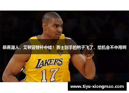 恭喜湖人，艾顿迎替补中锋！勇士到手的鸭子飞了，给机会不中用啊